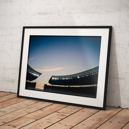 Olympiastadion Sonnenuntergang Silhouette