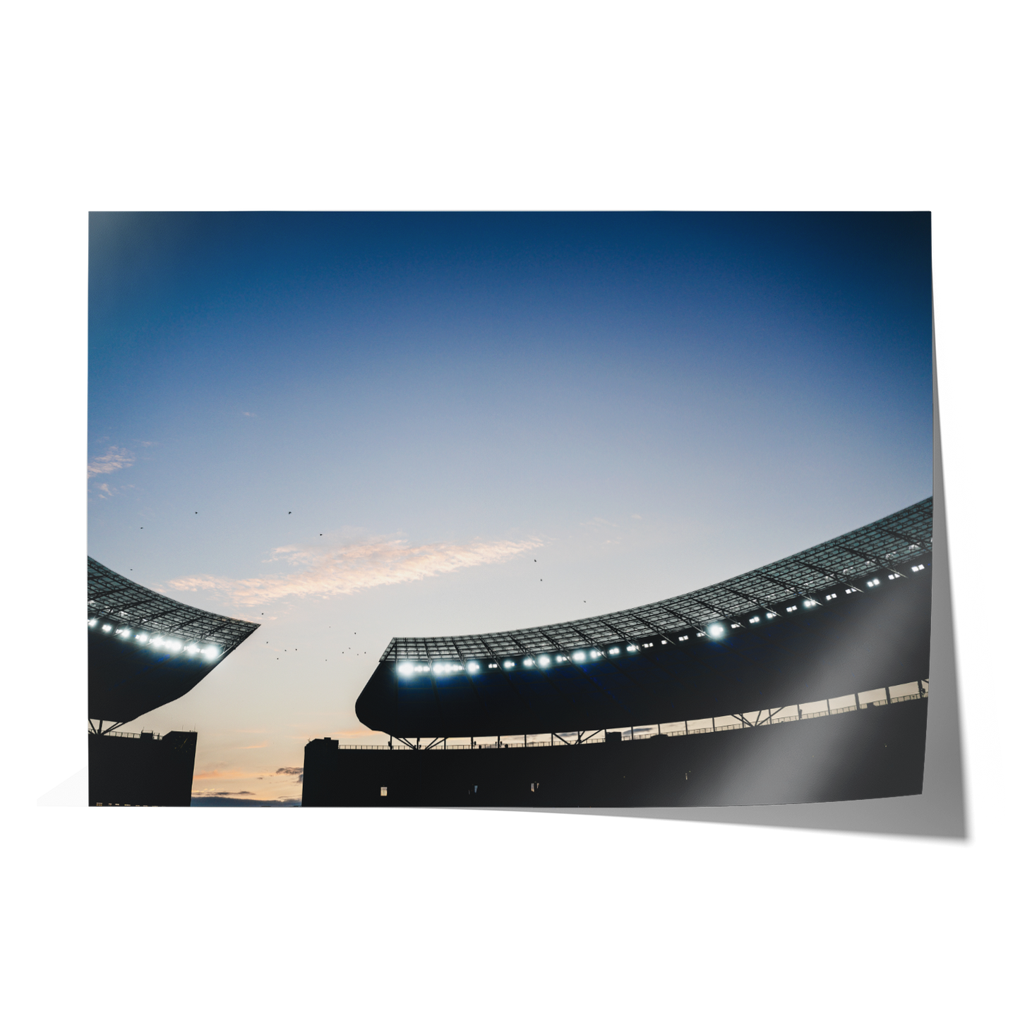 Olympiastadion Sonnenuntergang Silhouette